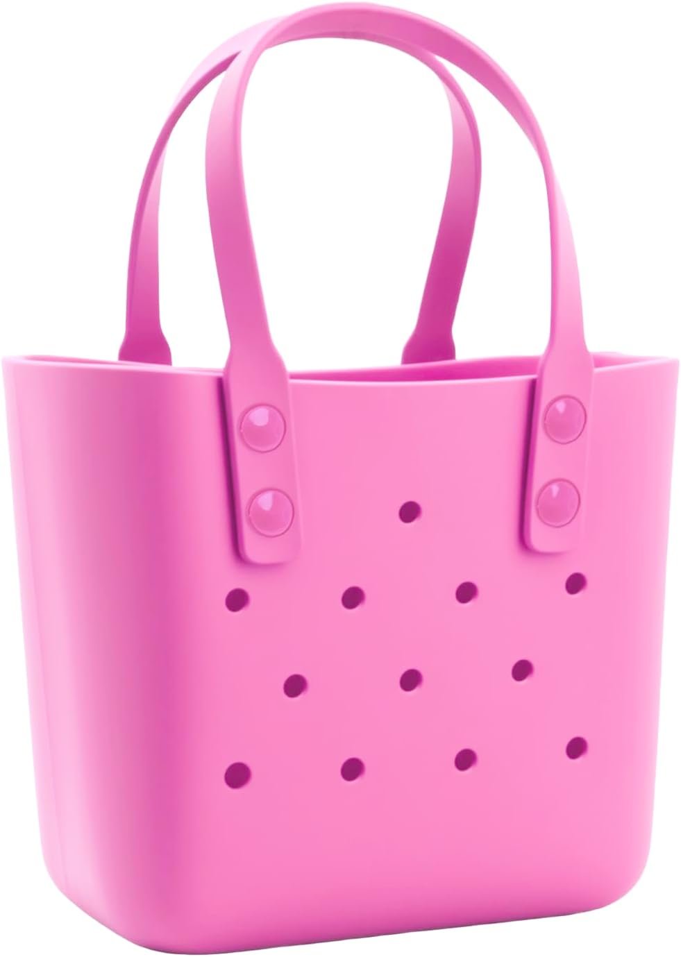 Rubber Tote Bag Small Lunch Bag Waterproof Bento Bag Washable Tote Portable Travel Bag Open Handbag for Girls/Kids