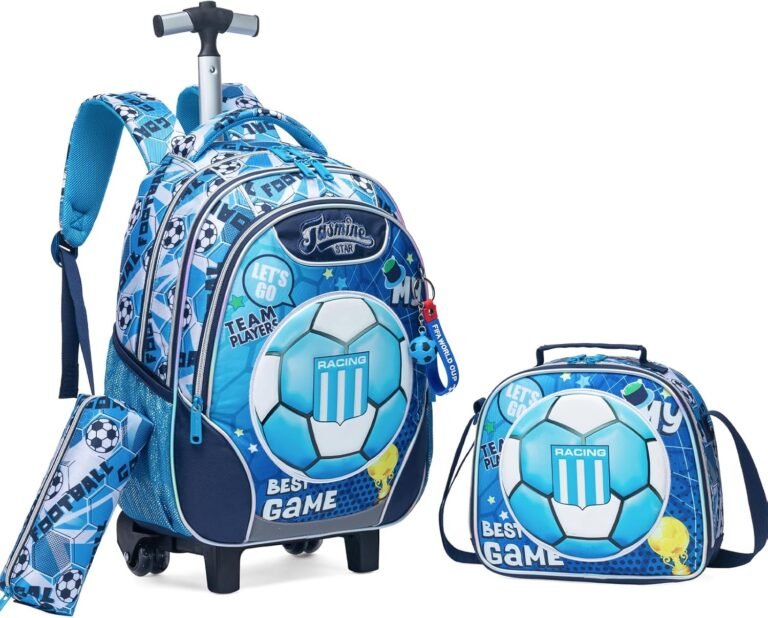 Kids Rolling Backpack – Football Design | Egchescebo