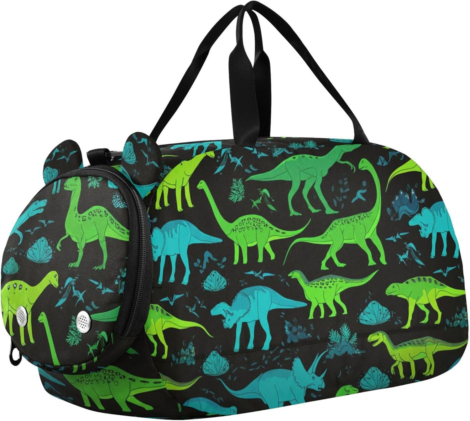 Dinosaurs Green Blue Black Carry on Duffel Bag Boy Toddler Weekender Bags Girls Tote Duffle Bags Travel Kids Luggage Sports Bag