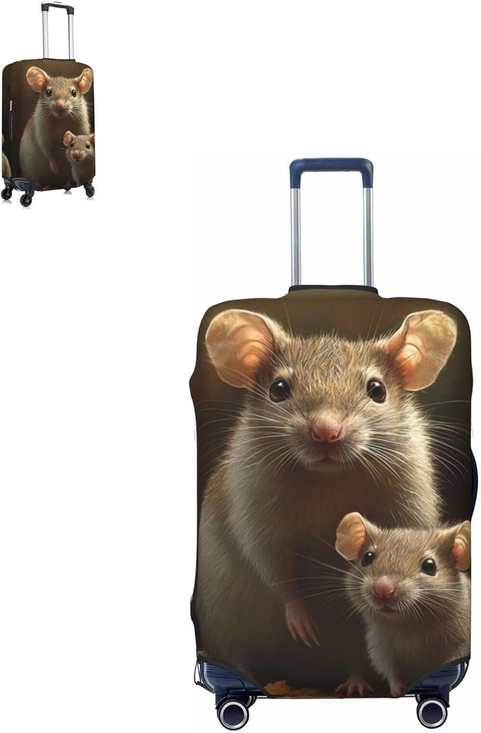 Luggage Cover Elastic Suitcase Cover Protector Mother and child rats Luggage Covers Travel Suitcase Covers Carry On Luggage Sleeve Suitcase Baggage Cover for Adult Travel