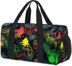 Kids Travel Duffle Bag – Game Theme | Sleepover & Gym Bag