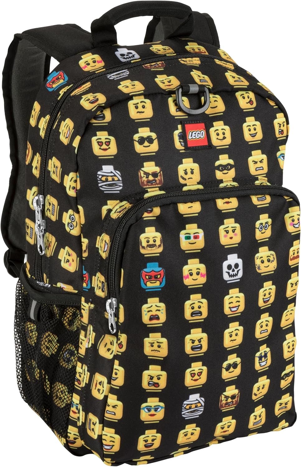 LEGO Iconic Prints Kids School Backpack Bookbag, for Travel, On-the-Go, Back to School, Boys and Girls, with Adjustable Padded Straps and Fun patterns, Minifigure
