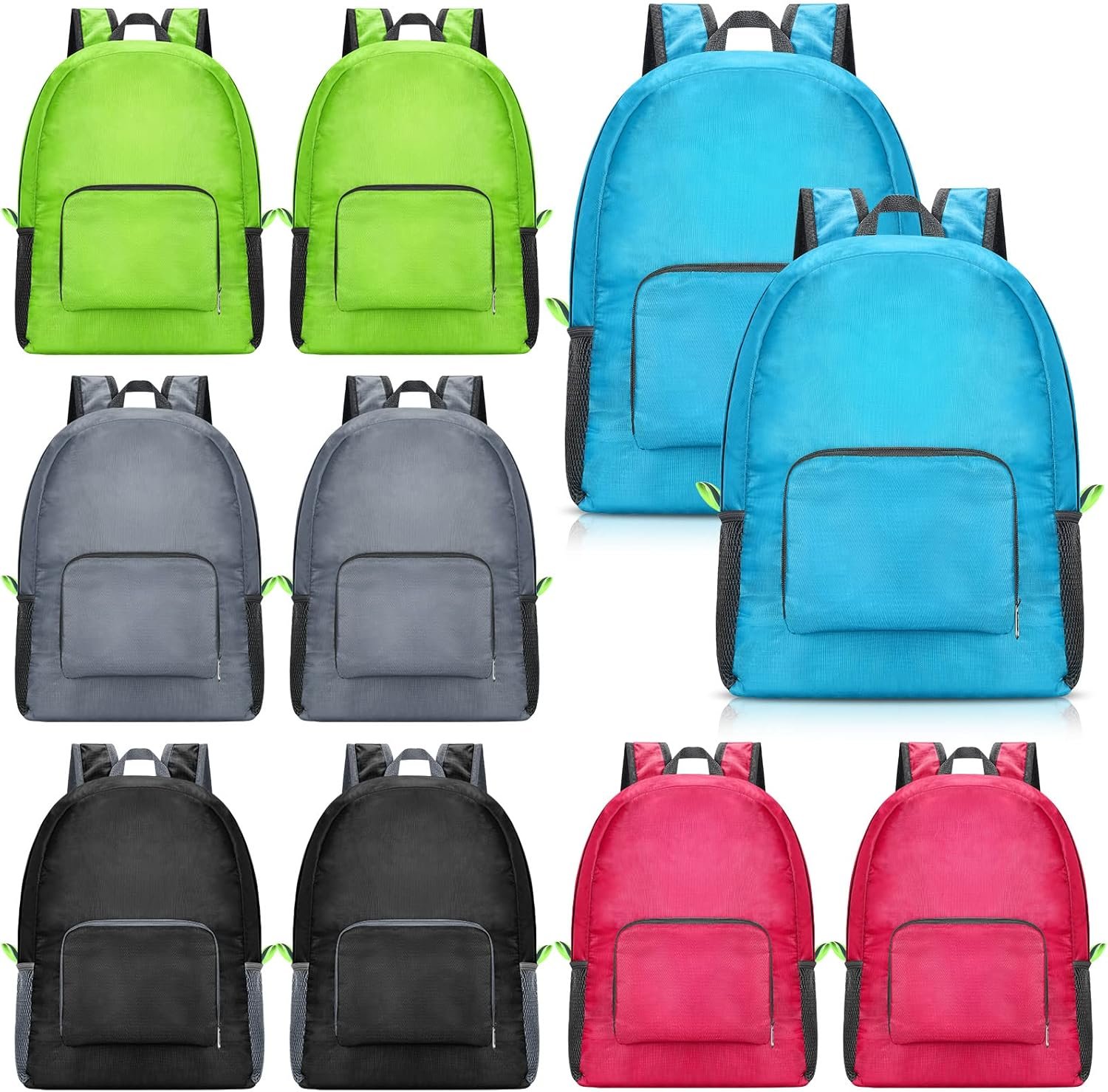 Jexine 10 Pcs Backpacks in Bulk 16.5 Inches Back Pack Basic Backpack for Adult Lightweight Outdoor Travel Book Bags(Multicolor)