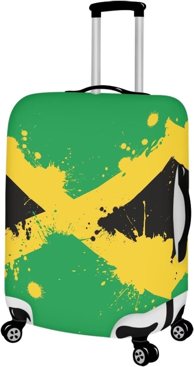 TODIYADDU Jamaica Flag Elastic Luggage Protective Covers for 25 inch Trolley Suitcase Protect Dust Bag Case Child Cartoon Travel Accessories Anti-Scratch Luggage Outerwear, L Size
