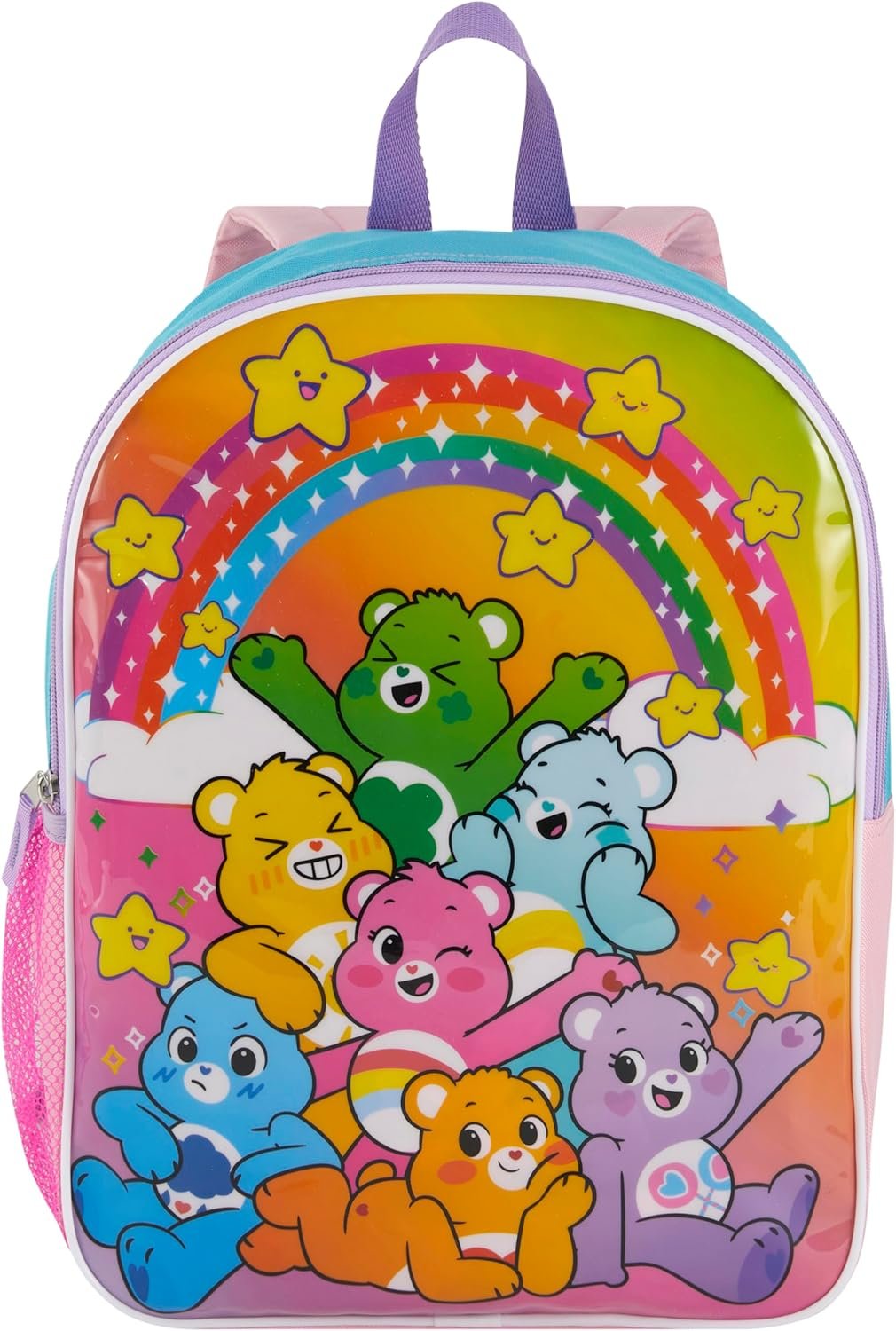 Fast Forward Care Bears Backpack for Girls 15” | Cute Bookbag for Kids | Padded Straps & Large Zip Compartment | Care Bears School Supplies