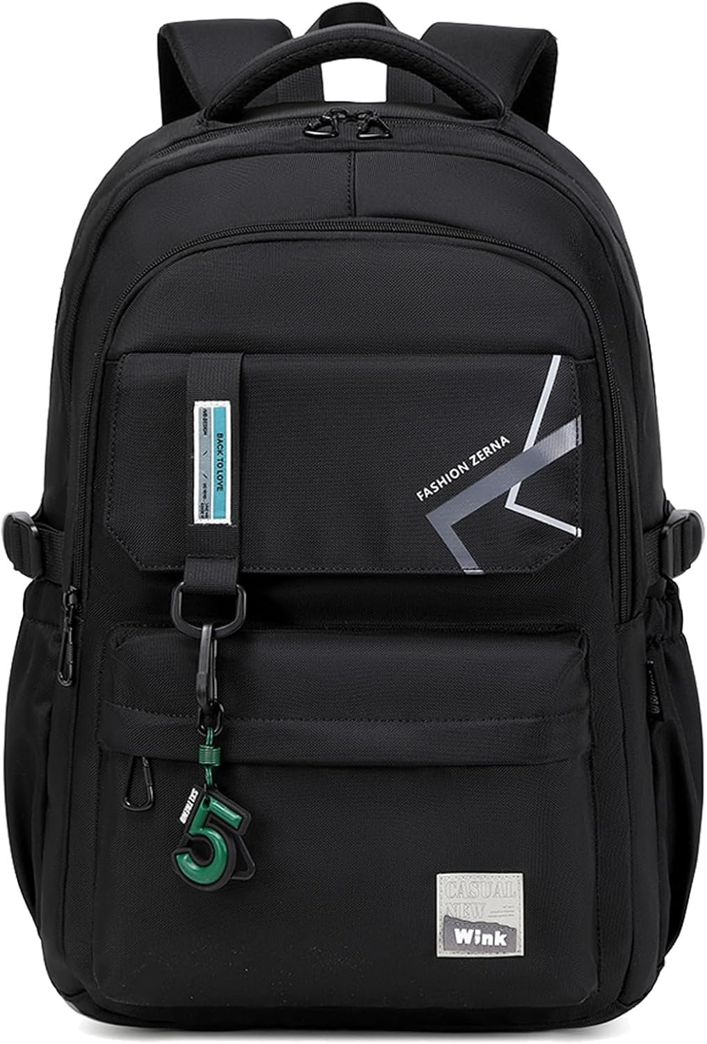 ZHIERNA School Backpack for Boys Middle School Elementary Bookbags for Teens Boys, Waterproof Lightweight Casual Daypack(Black)