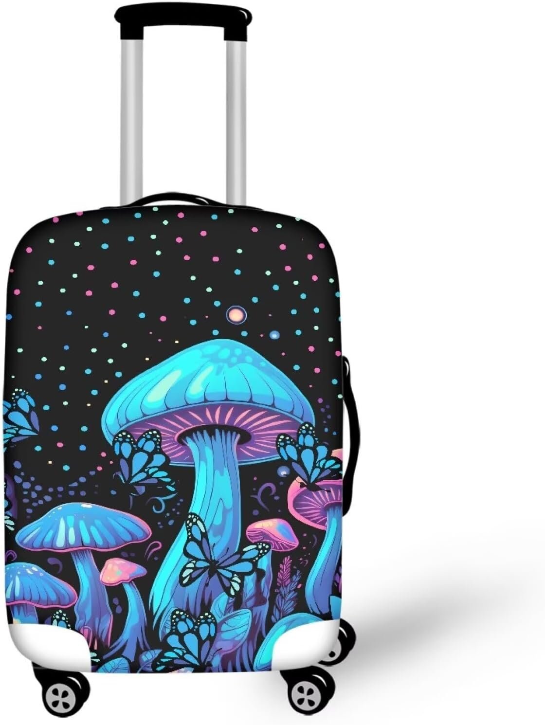 ASQVTIFE Blue Mushrooms Luggage Case Cover Luggage Suitcase Cover Protector Luggage Washable Covers Cute Aesthetic for 18/24/28/32 Inch Luggage Women Girls Carryon Luggage Cover-M