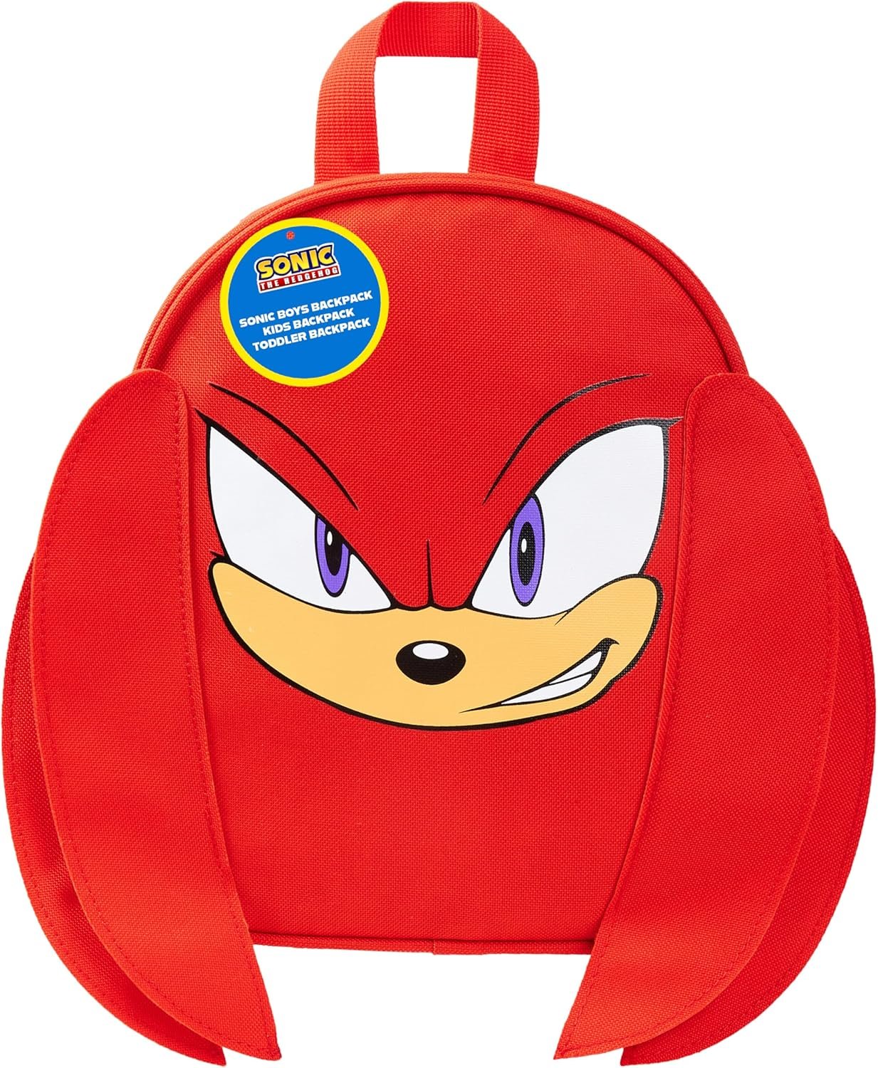 Sonic The Hedgehog Backpack Kids Toddlers 10x9” Daypack Rucksack for Preschool School Supplies Gamer Gifts for Boys (Red Knuckles)