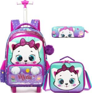 Kids Rolling Backpack – Homskiii Cat Design