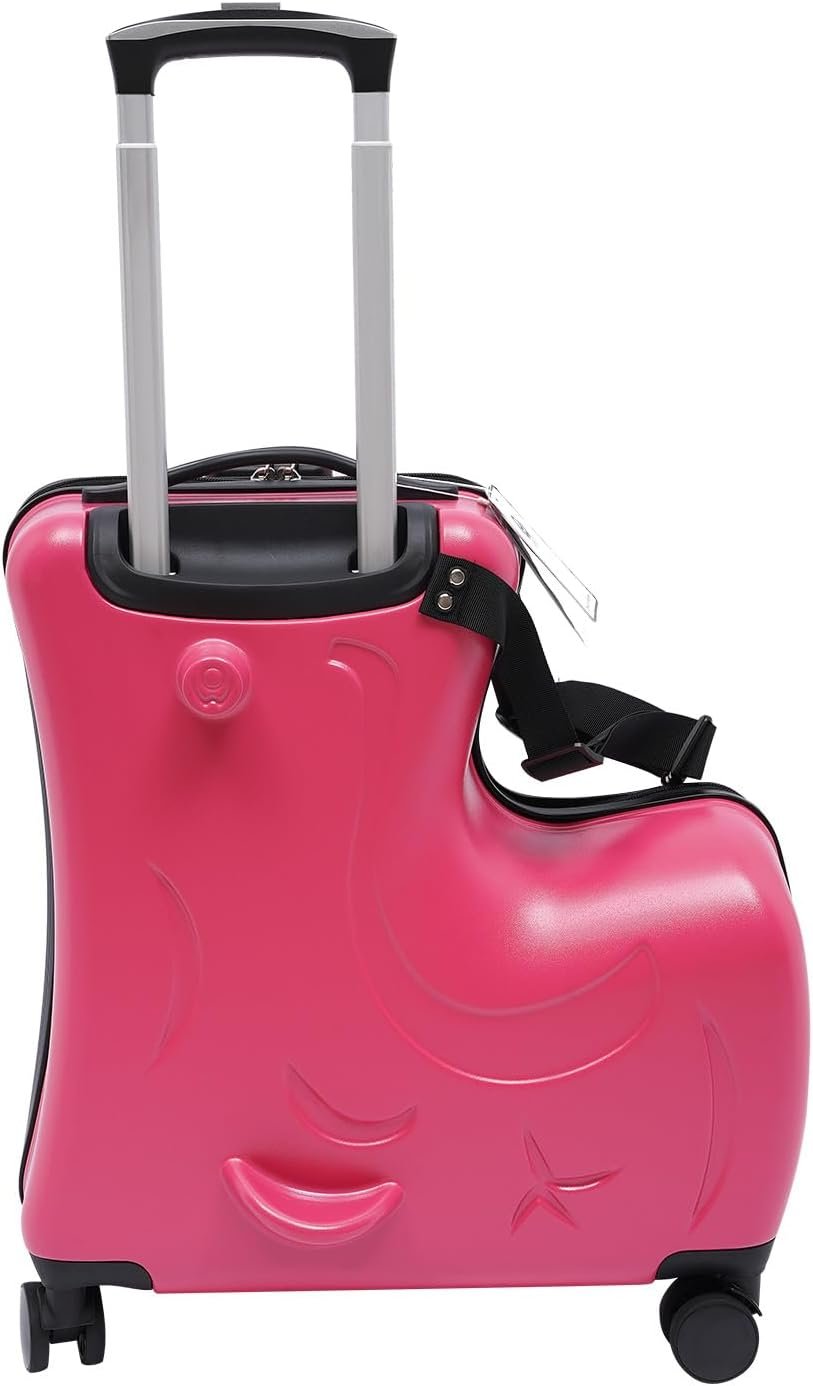 Carry-On Luggage with Wheels Suitcase Fits to Kids (Fuchsia, 20 Inch)