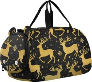 Kids Travel Duffel Bag | Golden Reindeer Design