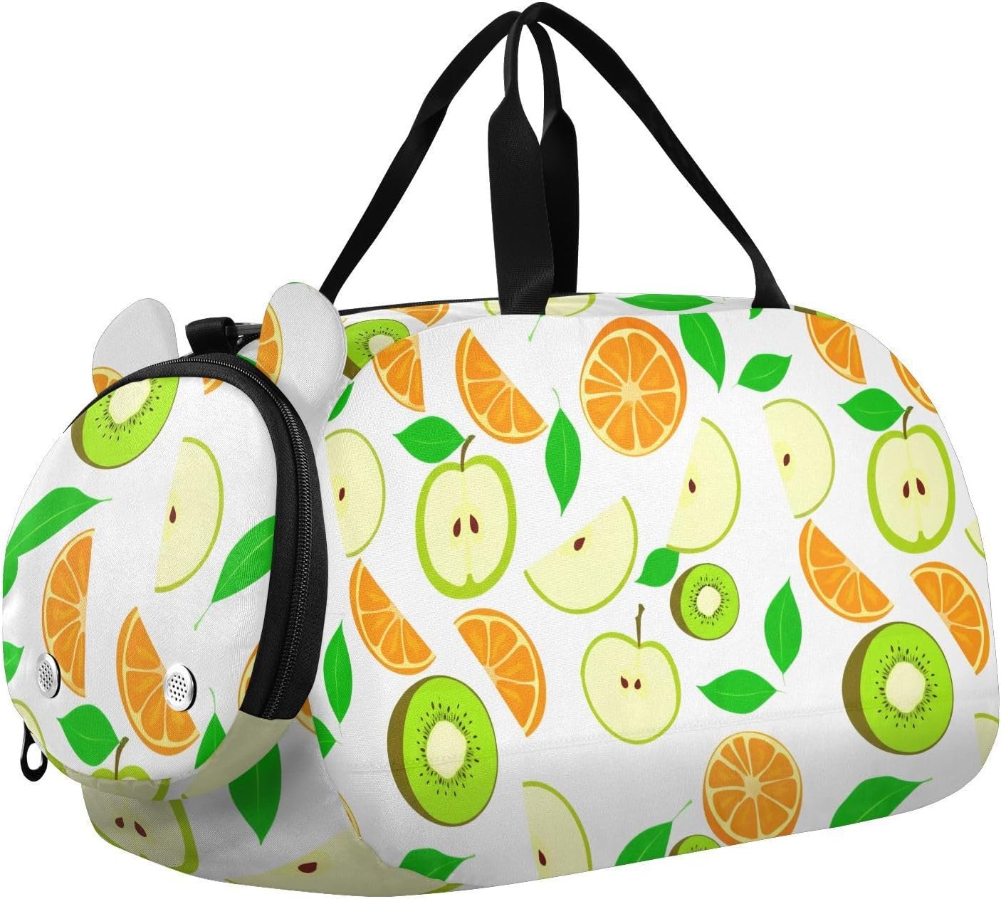 Orange Leaves Kids Travel Duffel Bag for Boys Girls Overnight Weekend Tote Bag with Shoes Compartment for Gym Sports Dance