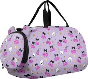 Kids Travel Duffel Bag – Cherry Skull Design