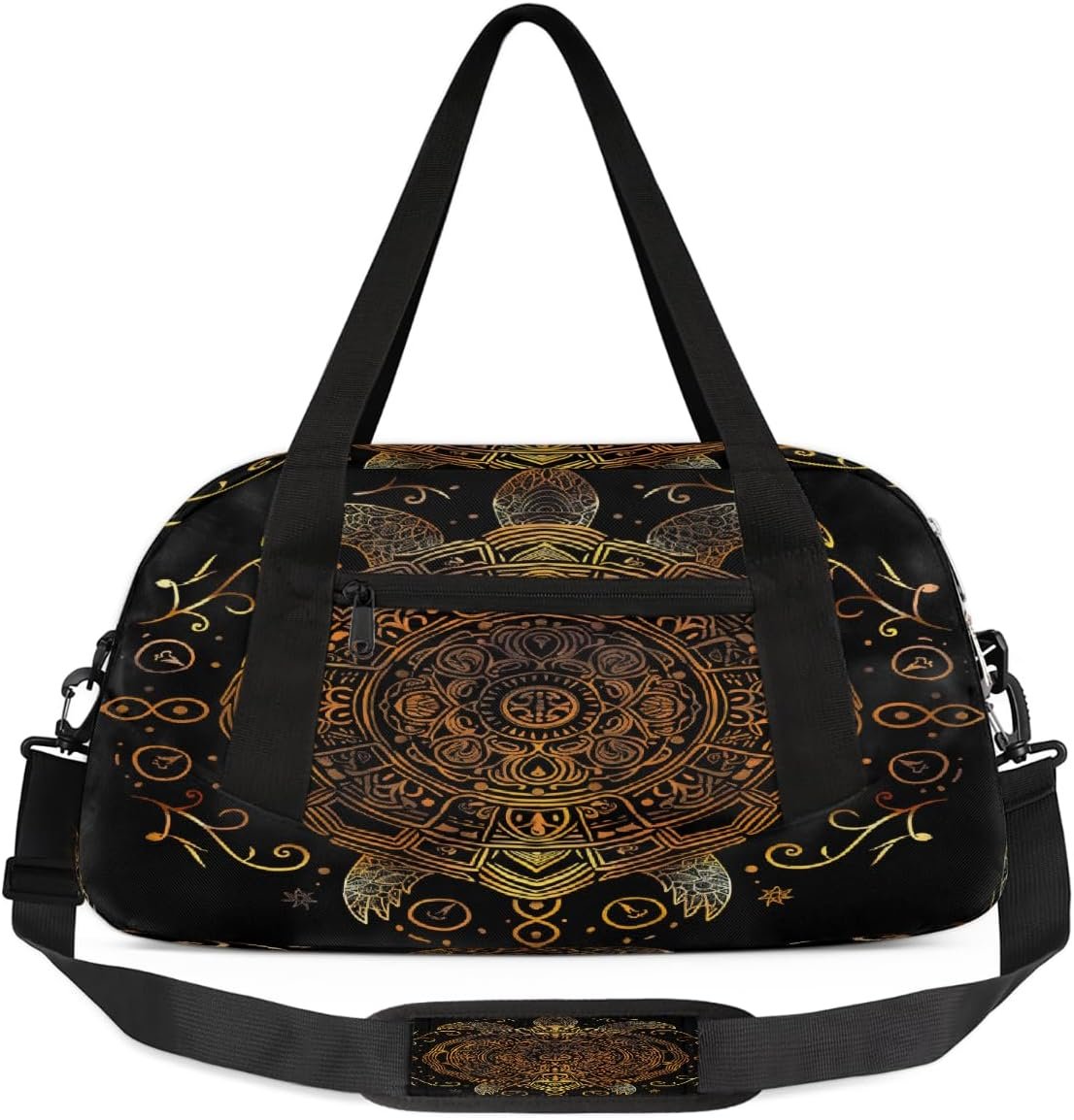 Kids Travel Duffle Bag Weekender Overnight Bag Gym Tote for Boy Girls Carry On Workout Duffel Bag(Ethnic Turtle Animal)