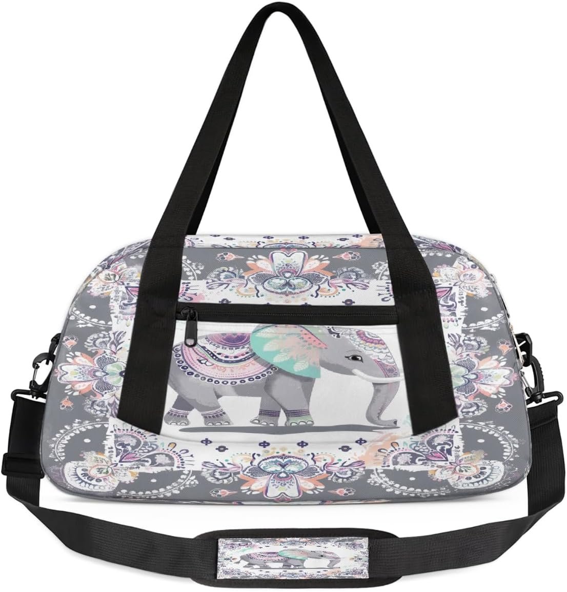 Kids Travel Duffle Bag Weekender Overnight Bag Gym Tote for Boy Girls Carry On Workout Duffel Bag(Cute African Elephant)