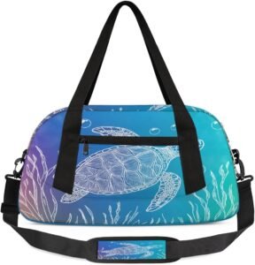 Kids Travel Duffle Bag – Sea Turtle Coral