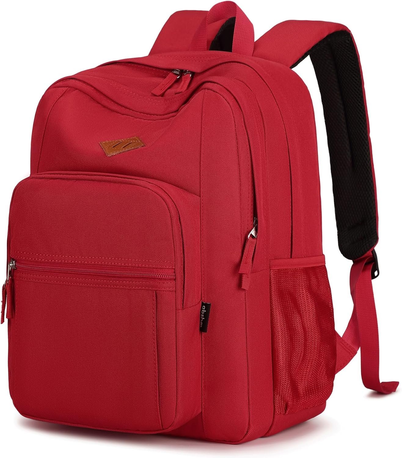 abshoo Girls Solid Color Backpack For College Women Water Resistant School Bag (Red)