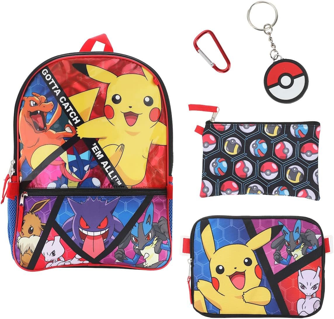 BIOWORLD, Boys, Youth Five-Piece Backpack Set (Little Kid/Big Kid), Aop, One Size