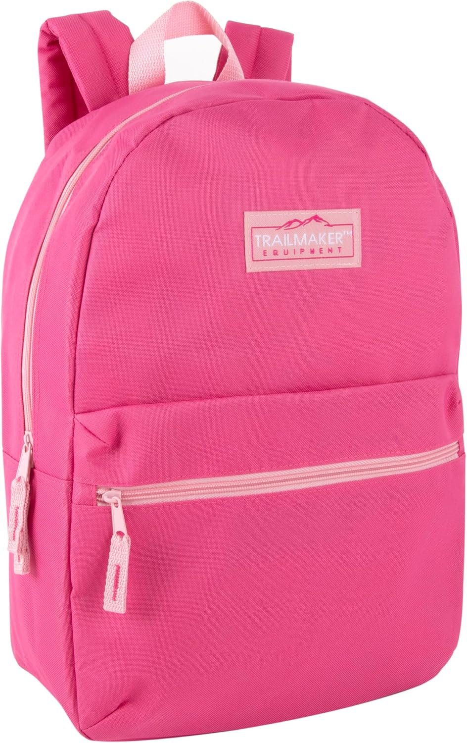 Trail maker Classic 17 inch Backpacks with Adjustable Padded Straps | School Backpacks for Girls, Boys (Pink)