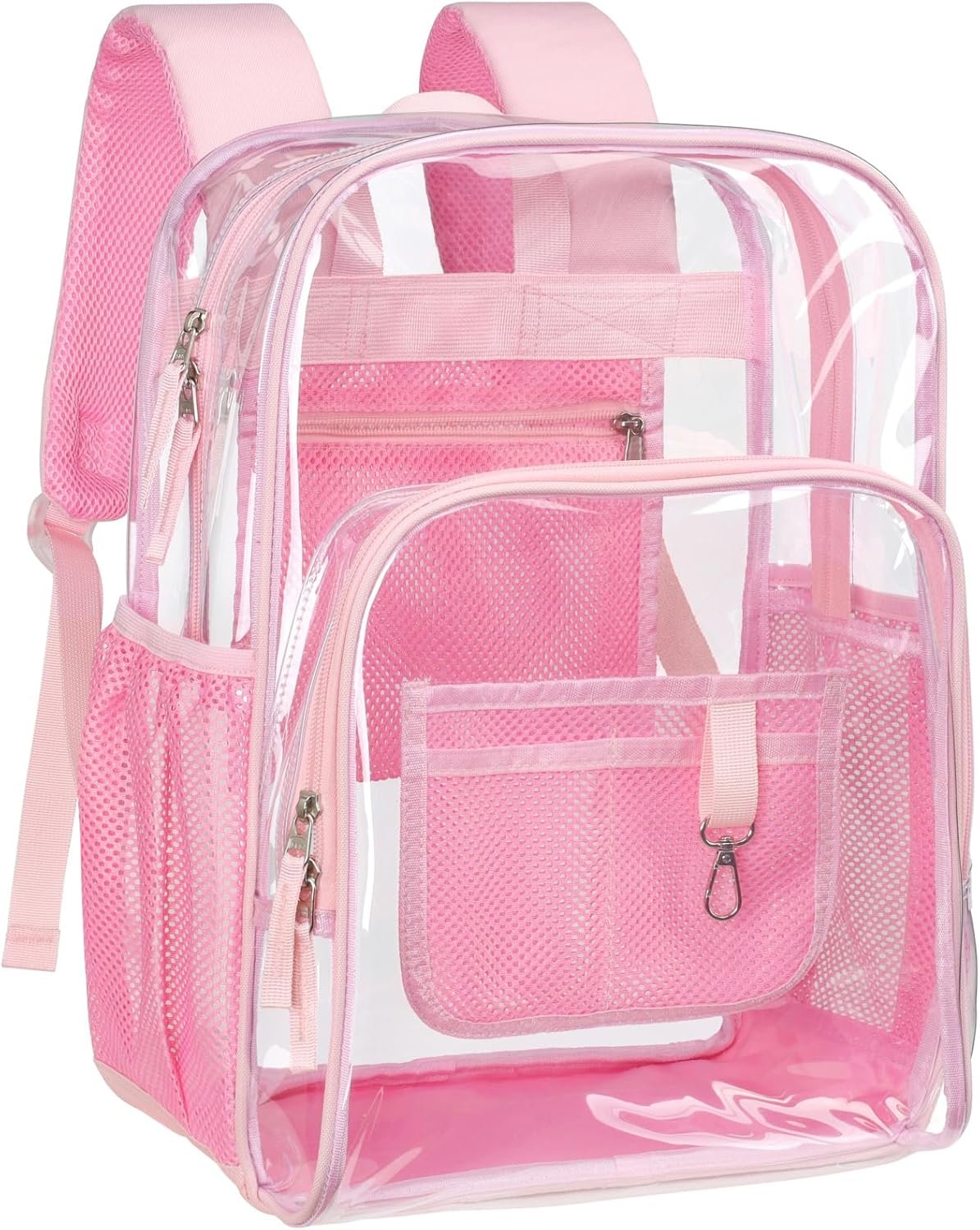 PACKISM Clear Backpack for School - 17 inch Heavy Duty Clear Bookbag | Reinforced Stitching, 900D Oxford Base, Padded Straps, 0.5mm Thick PVC, Fit 16" Laptop, Support 22 lbs. Age 12+ Students