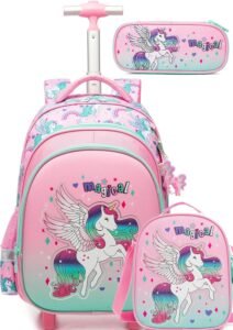 Meetbelify Rolling Backpack for Girls Unicorn Review